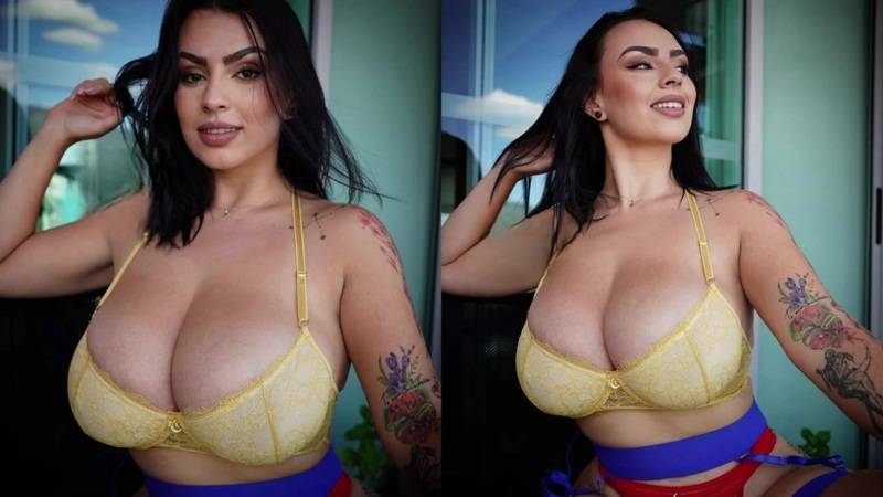 Amaretto Huge Tit Latina Rides BBC Dildo