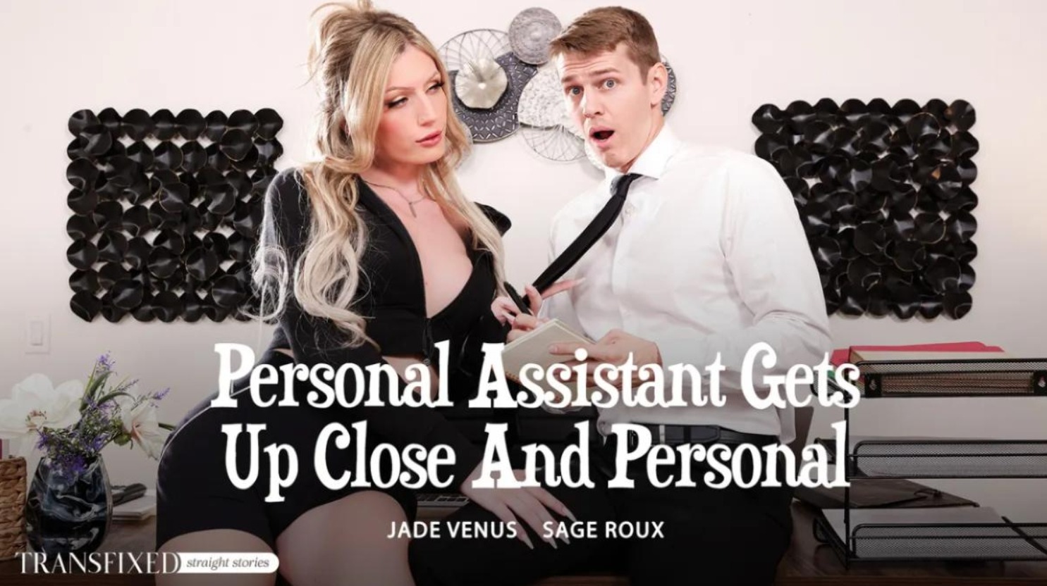 TransFixed Jade Venus And Sage Roux Personal Assistant Gets Up Close And Personal