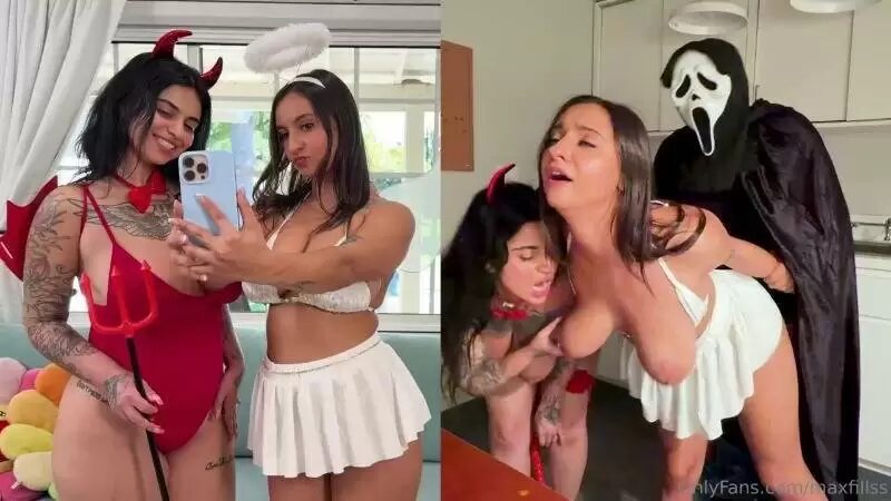 Azzy Star & Hailey Rose Halloween Threesome